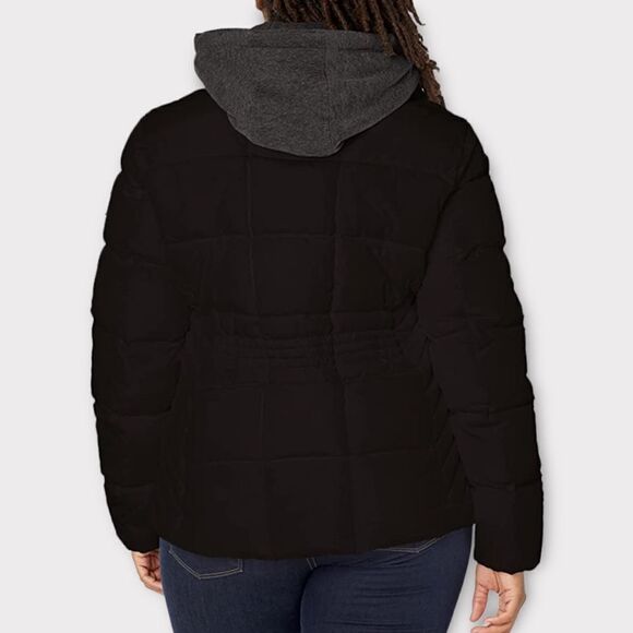 Tommy Hilfiger Black Puffer Down Alternative Jacket With Removable Hoody - Picture 3 of 13